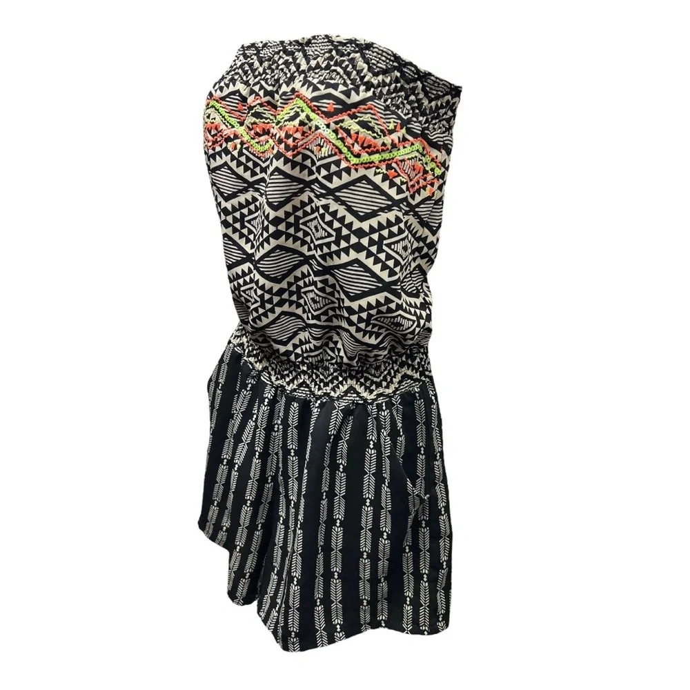 Xhilaration Romper Playsuit‎ S Tribal Sequins Embroidery Boho Festival Summer - Picture 4 of 9